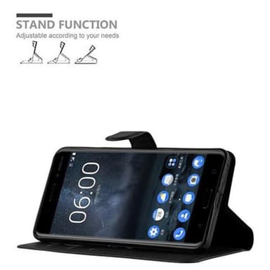 Nokia 6 2017 Plånboksfodral Skal (Svart)