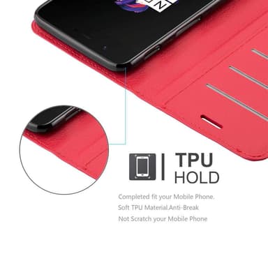 OnePlus 5 Plånboksfodral Skal (Röd)