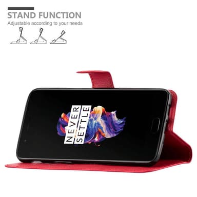 OnePlus 5 Plånboksfodral Skal (Röd)