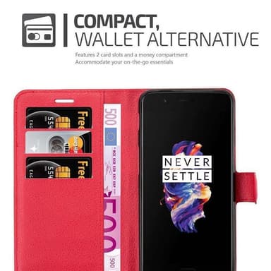 OnePlus 5 Plånboksfodral Skal (Röd)