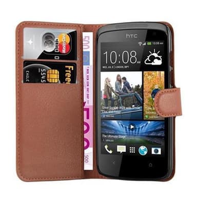 HTC Desire 500 Plånboksfodral Skal (Brun)