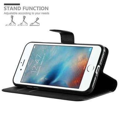 iPhone 7 / 7S / 8 / SE 2020 Plånboksfodral Skal (Svart)