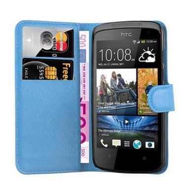 HTC Desire 500 Plånboksfodral Skal (Blå)