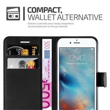 iPhone 7 / 7S / 8 / SE 2020 Plånboksfodral Skal (Svart)