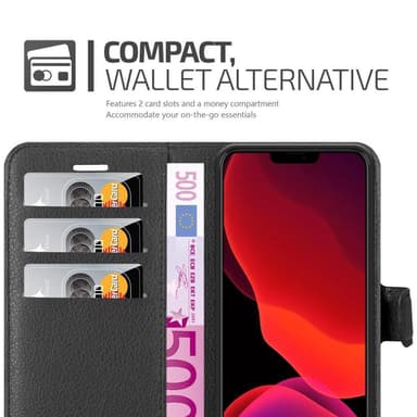 iPhone 12 / 12 PRO Plånboksfodral Skal (Svart)