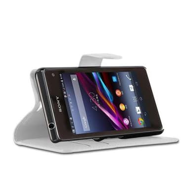 Sony Xperia Z1 COMPACT Plånboksfodral Skal (Vit)
