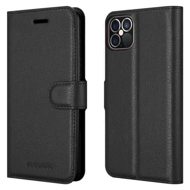 iPhone 12 / 12 PRO Plånboksfodral Skal (Svart)