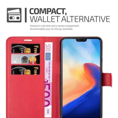 OnePlus 6 Plånboksfodral Skal (Röd)