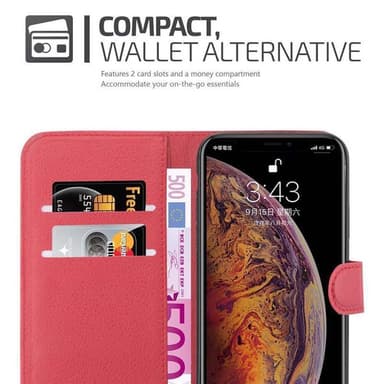 iPhone XS MAX Plånboksfodral Skal (Röd)