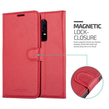 OnePlus 6 Plånboksfodral Skal (Röd)