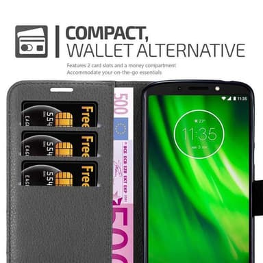 Motorola MOTO E5 / G6 PLAY Plånboksfodral Skal (Svart)