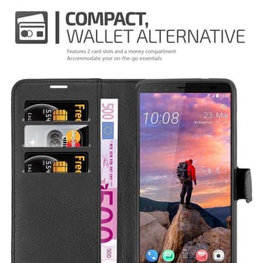 HTC U12 PLUS Plånboksfodral Skal (Svart)