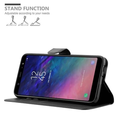 Samsung Galaxy A6 PLUS 2018 Plånboksfodral Skal (Svart)