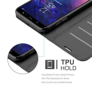 Samsung Galaxy A6 PLUS 2018 Plånboksfodral Skal (Svart)