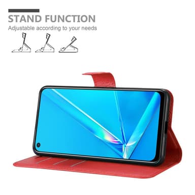 Oppo A92 Plånboksfodral Skal (Röd)