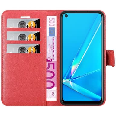 Oppo A92 Plånboksfodral Skal (Röd)