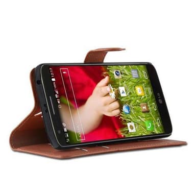 LG G2 Plånboksfodral Skal (Brun)