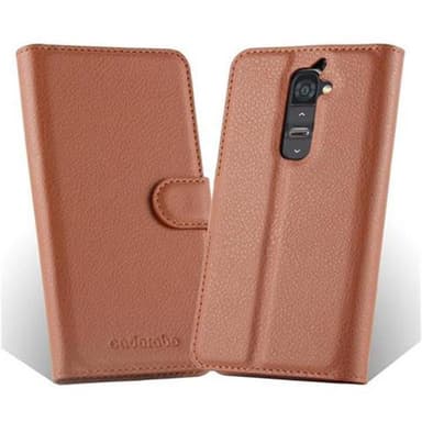 LG G2 Plånboksfodral Skal (Brun)