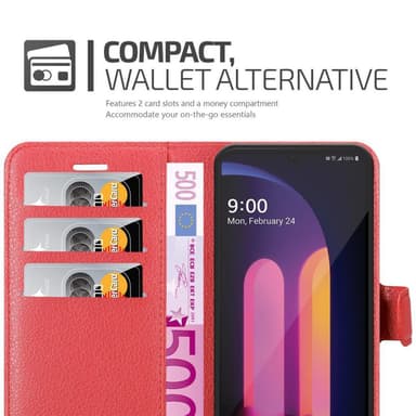 LG V60 ThinQ Plånboksfodral Skal (Röd)