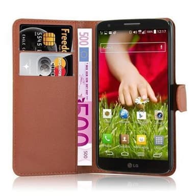 LG G2 Plånboksfodral Skal (Brun)