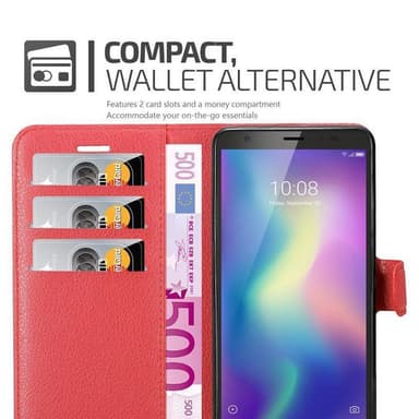 ZTE Blade A5 2019 Plånboksfodral Skal (Röd)