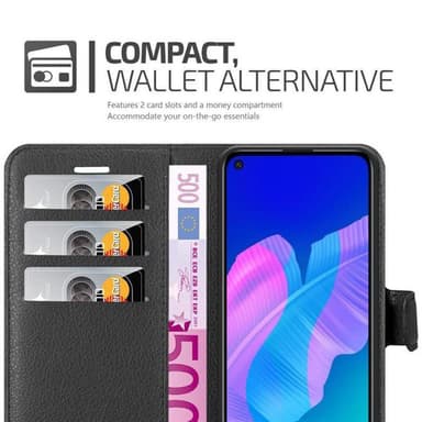Huawei P40 LITE E Plånboksfodral Skal (Svart)