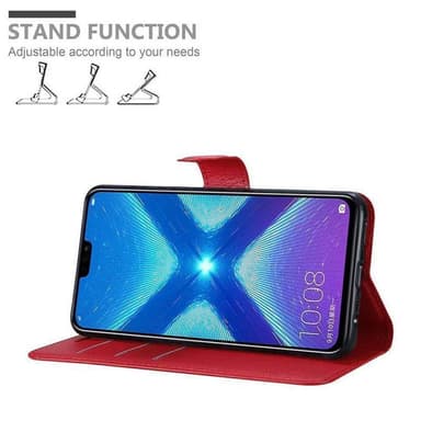 Honor 8X Plånboksfodral Skal (Röd)