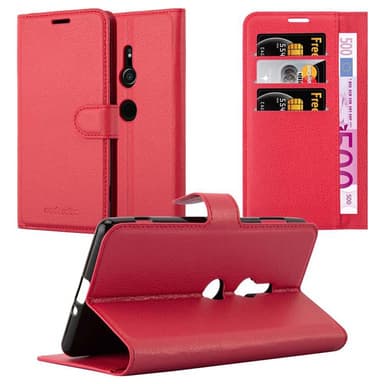 Sony Xperia XZ2 Plånboksfodral Skal (Röd)