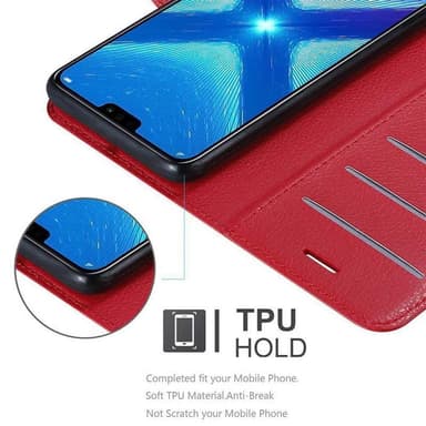 Honor 8X Plånboksfodral Skal (Röd)