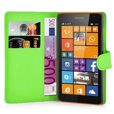 Nokia Lumia 535 Plånboksfodral Skal (Grön)