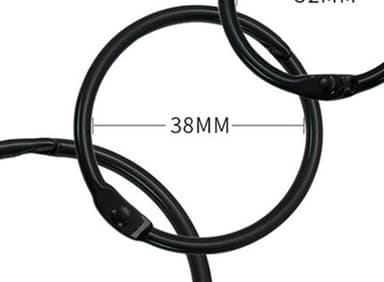 Gardinringar med klämmor svart 20 styck