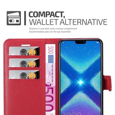 Honor 8X Plånboksfodral Skal (Röd)