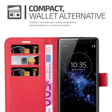 Sony Xperia XZ2 Plånboksfodral Skal (Röd)