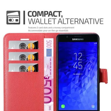 Samsung Galaxy J7 2018 Plånboksfodral Skal (Röd)
