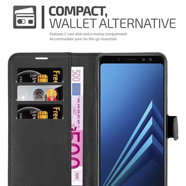 Samsung Galaxy A8 2018 Plånboksfodral Skal (Svart)