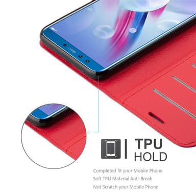 Honor 9 LITE Plånboksfodral Skal (Röd)