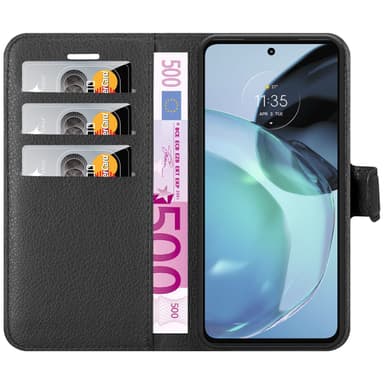 Motorola MOTO G72 Plånboksfodral Skal (Svart)