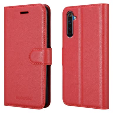 Realme 6 PRO Plånboksfodral Skal (Röd)