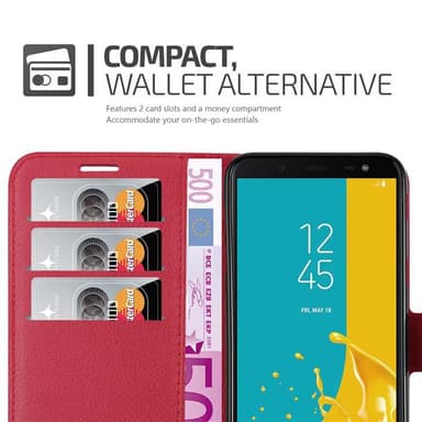 Samsung Galaxy J6 2018 Plånboksfodral Skal (Röd)