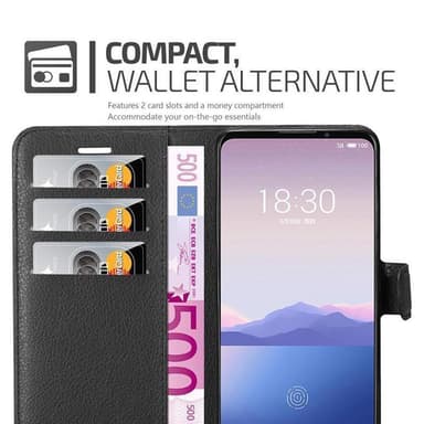 MEIZU 16Xs Plånboksfodral Skal (Svart)