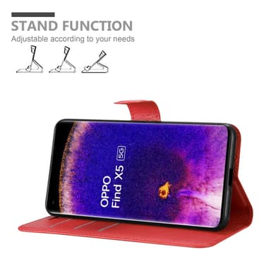 Oppo FIND X5 Plånboksfodral Skal (Röd)