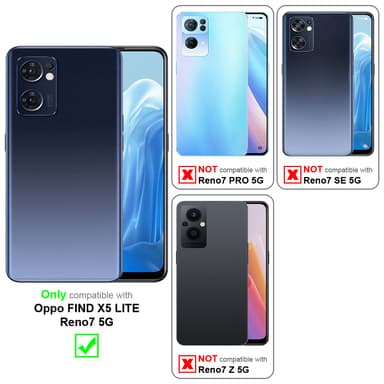 Oppo FIND X5 LITE / Reno7 5G Plånboksfodral Skal (Röd)