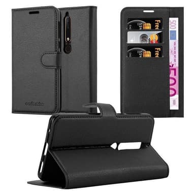 Nokia 6.1 Plånboksfodral Skal (Svart)
