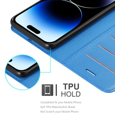 iPhone 14 PRO MAX Plånboksfodral Skal (Blå)