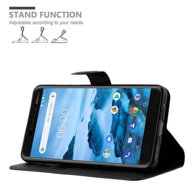 Nokia 6.1 Plånboksfodral Skal (Svart)