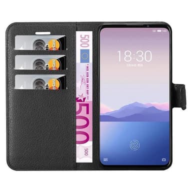 MEIZU 16Xs Plånboksfodral Skal (Svart)