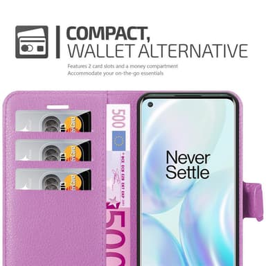 OnePlus 8 Plånboksfodral Skal (Lila)
