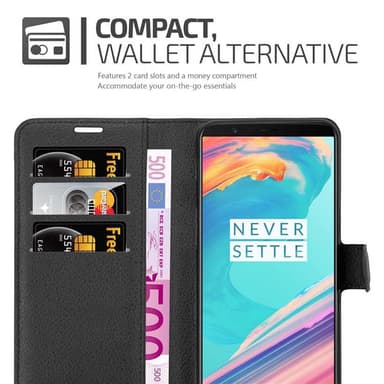 OnePlus 5T Plånboksfodral Skal (Svart)