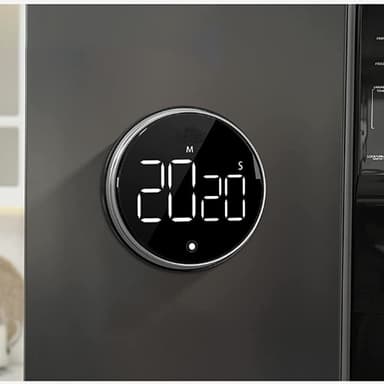 Magnetisk digital kökstimer med stor LED-display Svart