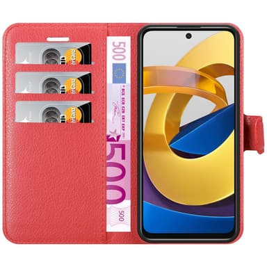 Xiaomi POCO M4 PRO 5G Plånboksfodral Skal (Röd)